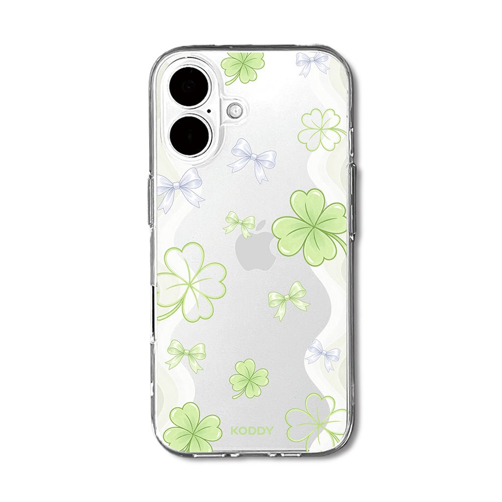 Lucky Clover and Bow Clear Phone Case