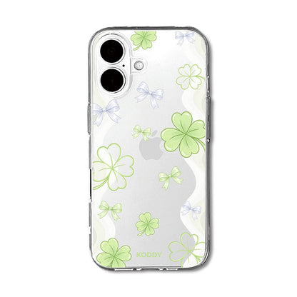 Lucky Clover and Bow Clear Phone Case