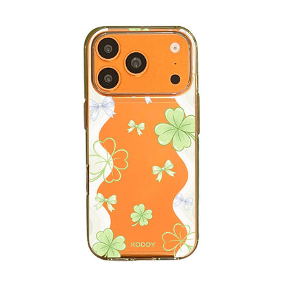 Lucky Clover and Bow Clear Phone Case