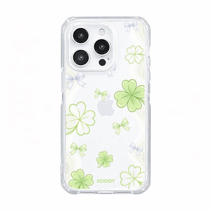 Lucky Clover and Bow Clear Phone Case