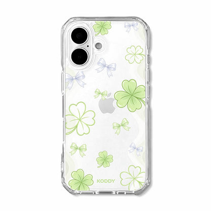 Lucky Clover and Bow Clear Phone Case
