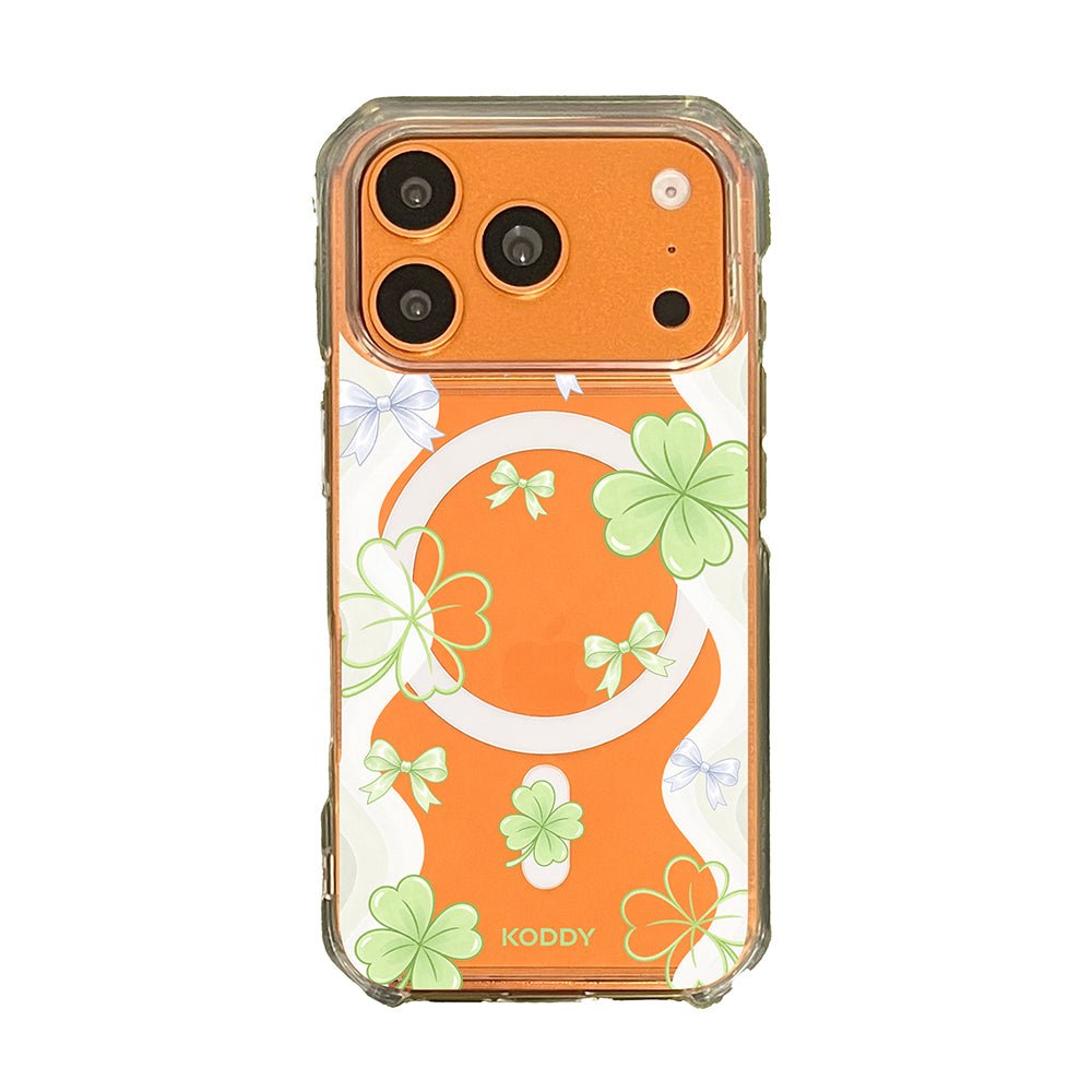 Lucky Clover and Bow Clear Phone Case