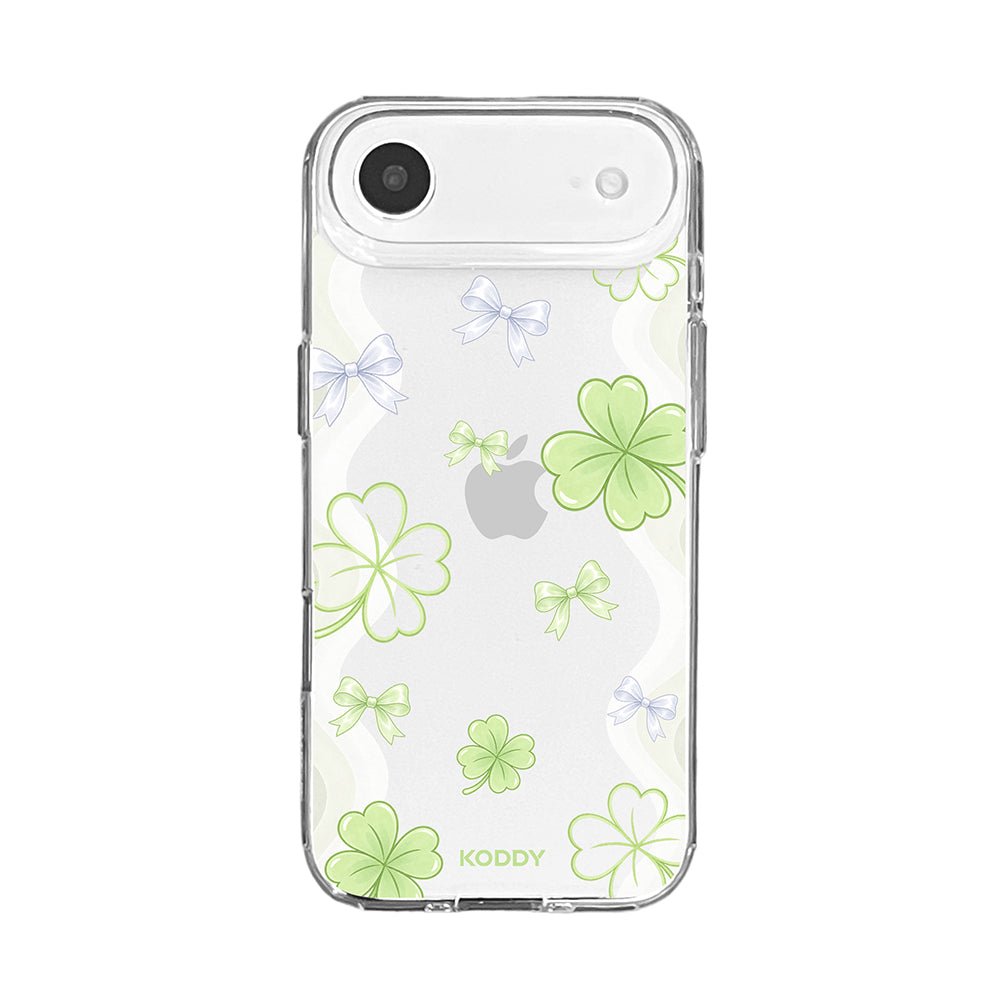 Lucky Clover and Bow Clear Phone Case