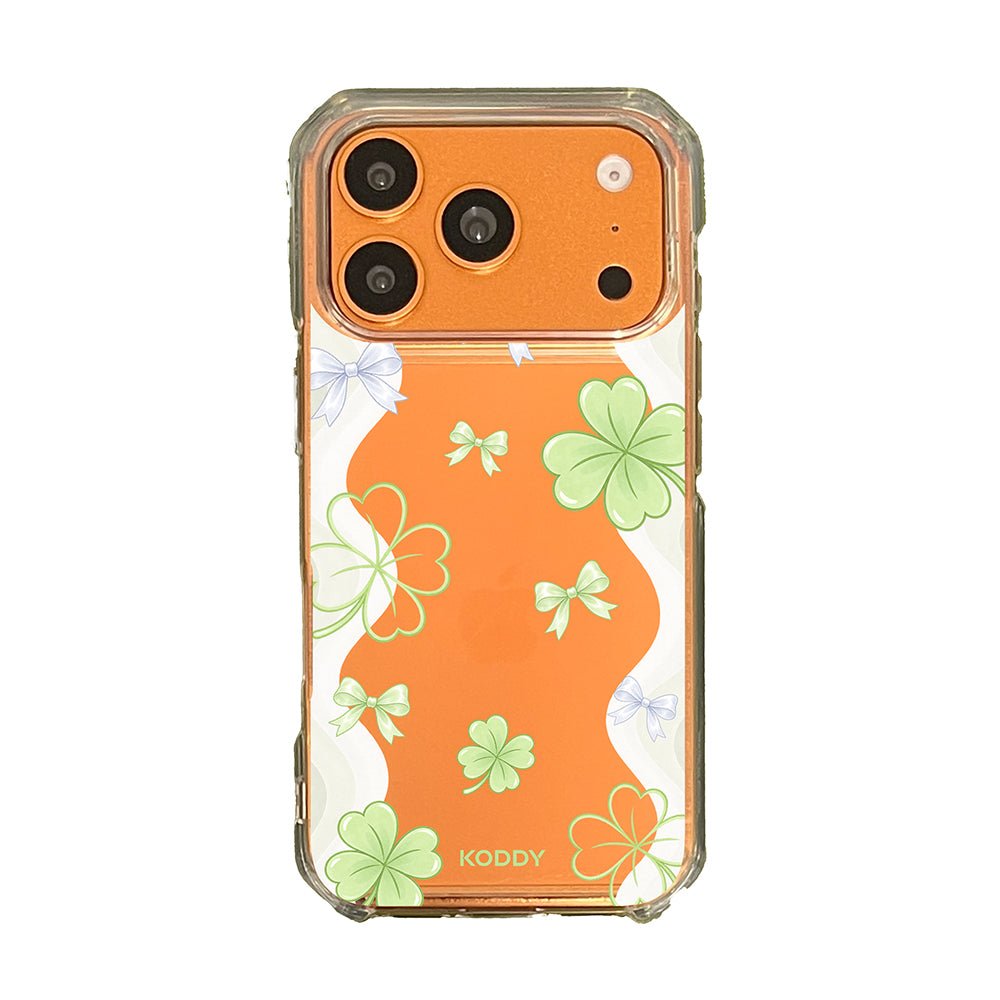 Lucky Clover and Bow Clear Phone Case