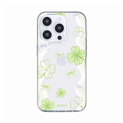 Lucky Clover and Bow Clear Phone Case