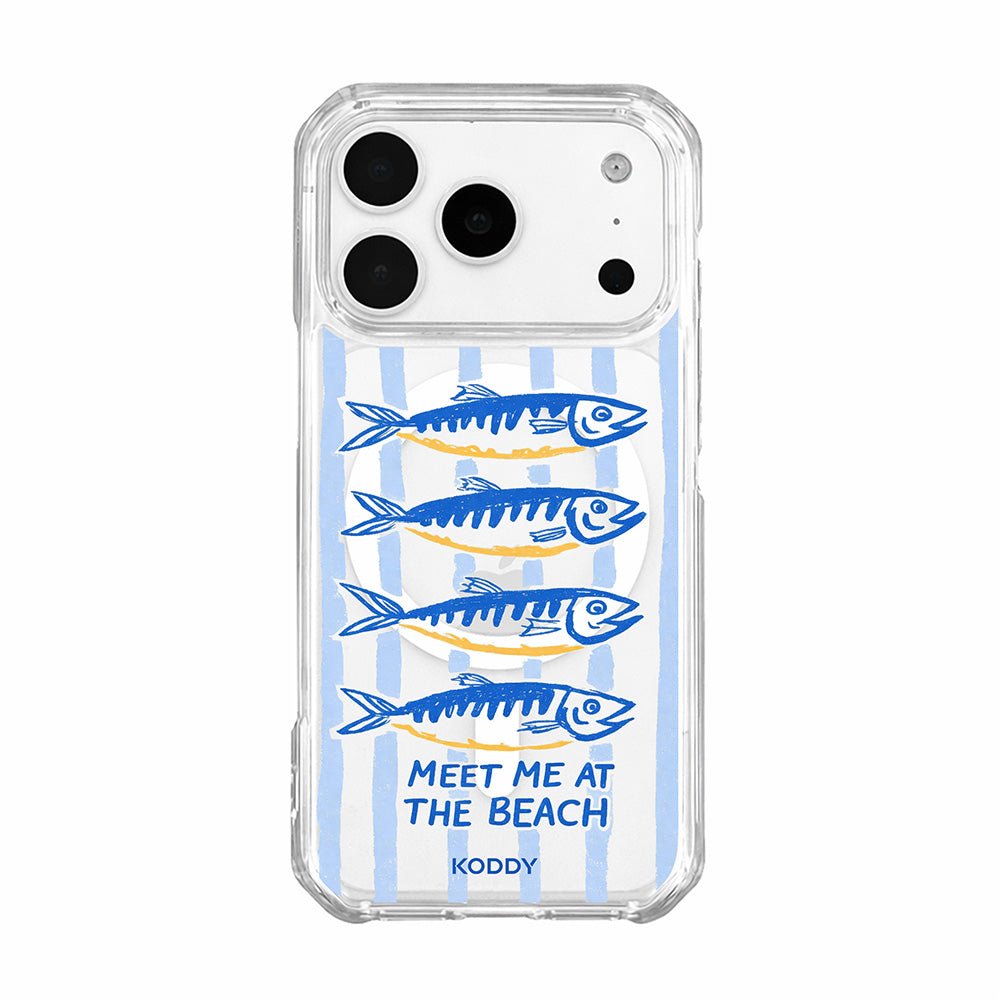 Meet Me at the Beach Sardine Stripe Phone Case-KODDY aesthetic iphone case UK