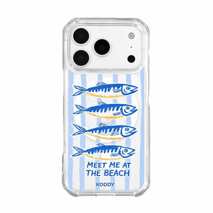 Meet Me at the Beach Sardine Stripe Phone Case-KODDY aesthetic iphone case UK