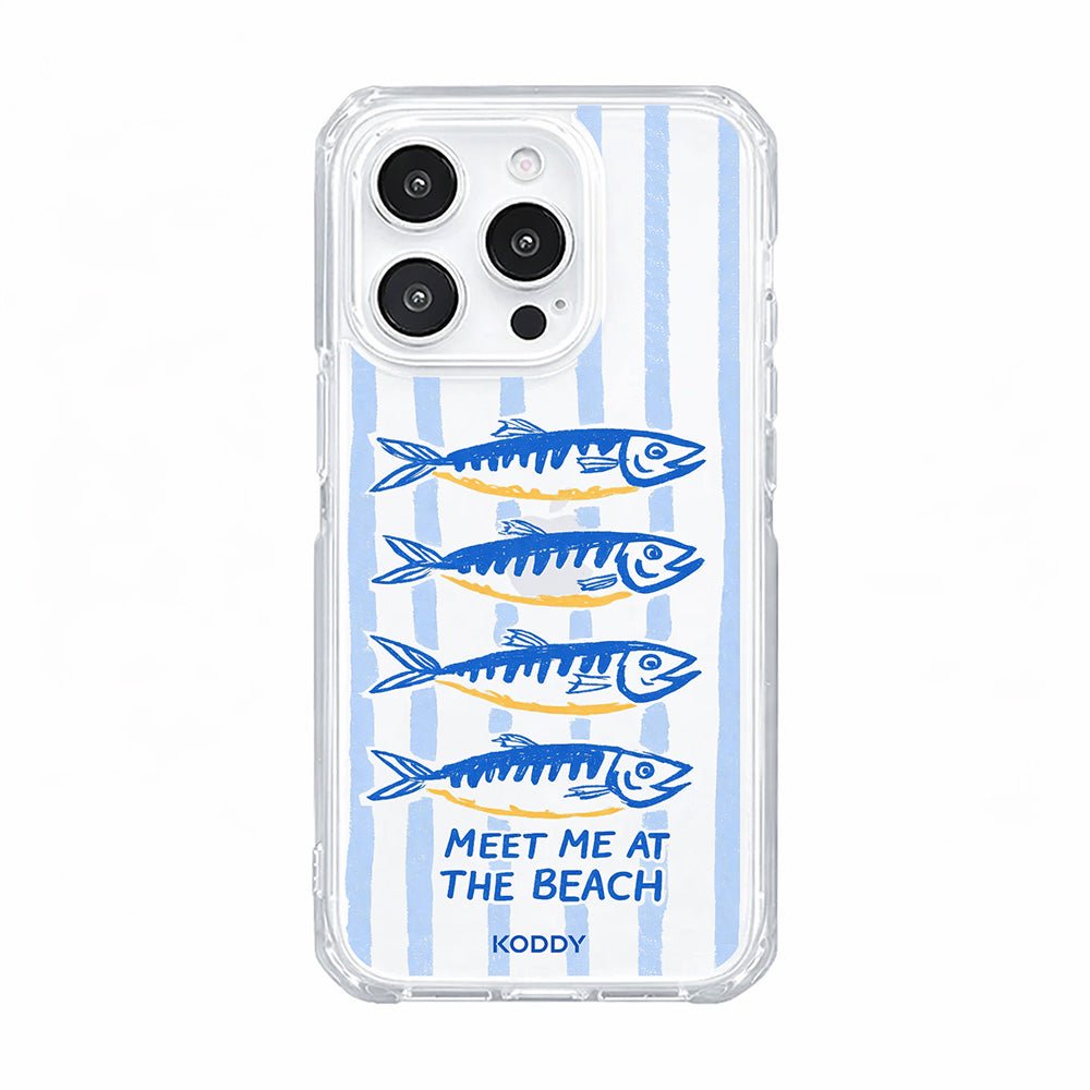 Meet Me at the Beach Sardine Stripe Phone Case