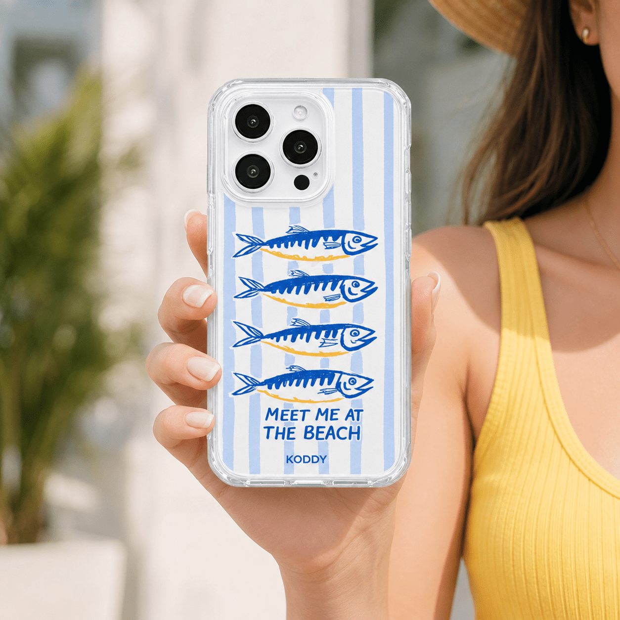 Meet Me at the Beach Sardine Stripe Phone Case-KODDY aesthetic iphone case UK