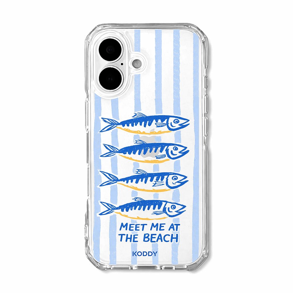 Meet Me at the Beach Sardine Stripe Phone Case-KODDY aesthetic iphone case UK