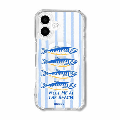Meet Me at the Beach Sardine Stripe Phone Case-KODDY aesthetic iphone case UK