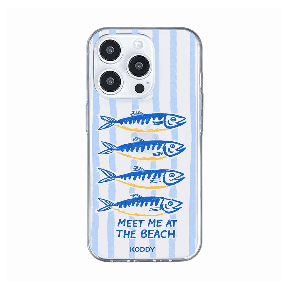 Meet Me at the Beach Sardine Stripe Phone Case-KODDY aesthetic iphone case UK
