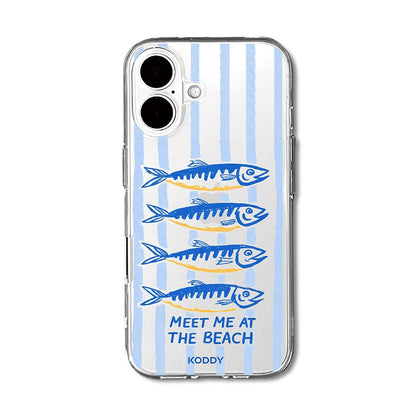 Meet Me at the Beach Sardine Stripe Phone Case-KODDY aesthetic iphone case UK