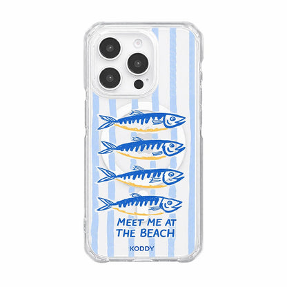Meet Me at the Beach Sardine Stripe Phone Case-KODDY aesthetic iphone case UK