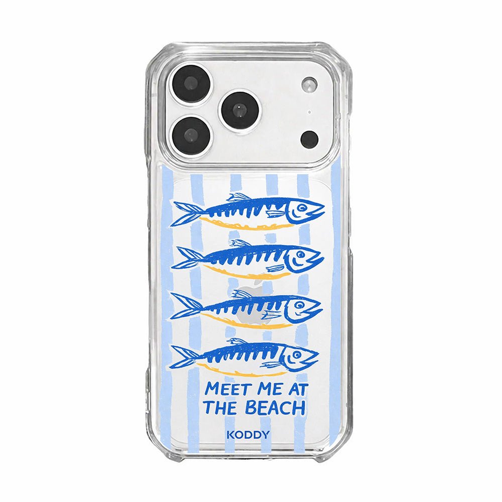 Meet Me at the Beach Sardine Stripe Phone Case-KODDY aesthetic iphone case UK
