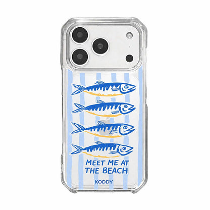 Meet Me at the Beach Sardine Stripe Phone Case-KODDY aesthetic iphone case UK