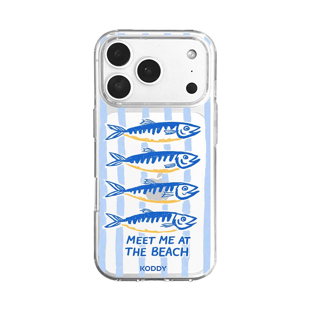 Meet Me at the Beach Sardine Stripe Phone Case-KODDY aesthetic iphone case UK