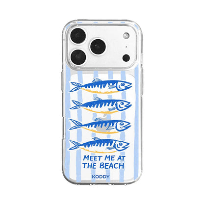 Meet Me at the Beach Sardine Stripe Phone Case-KODDY aesthetic iphone case UK