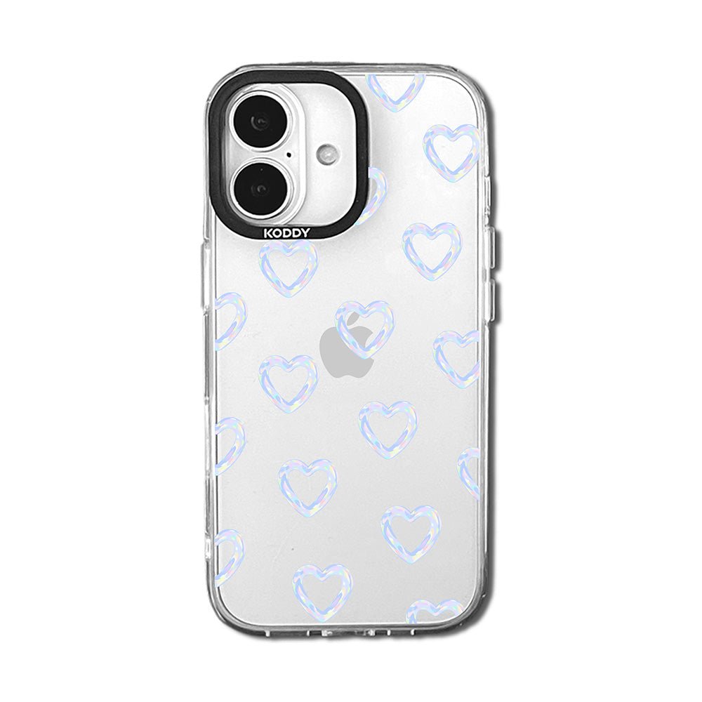 Mini Blue Bubble Hearts iPhone Case