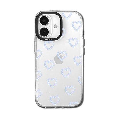 Mini Blue Bubble Hearts iPhone Case