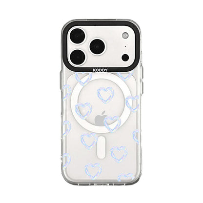 Mini Blue Bubble Hearts iPhone Case
