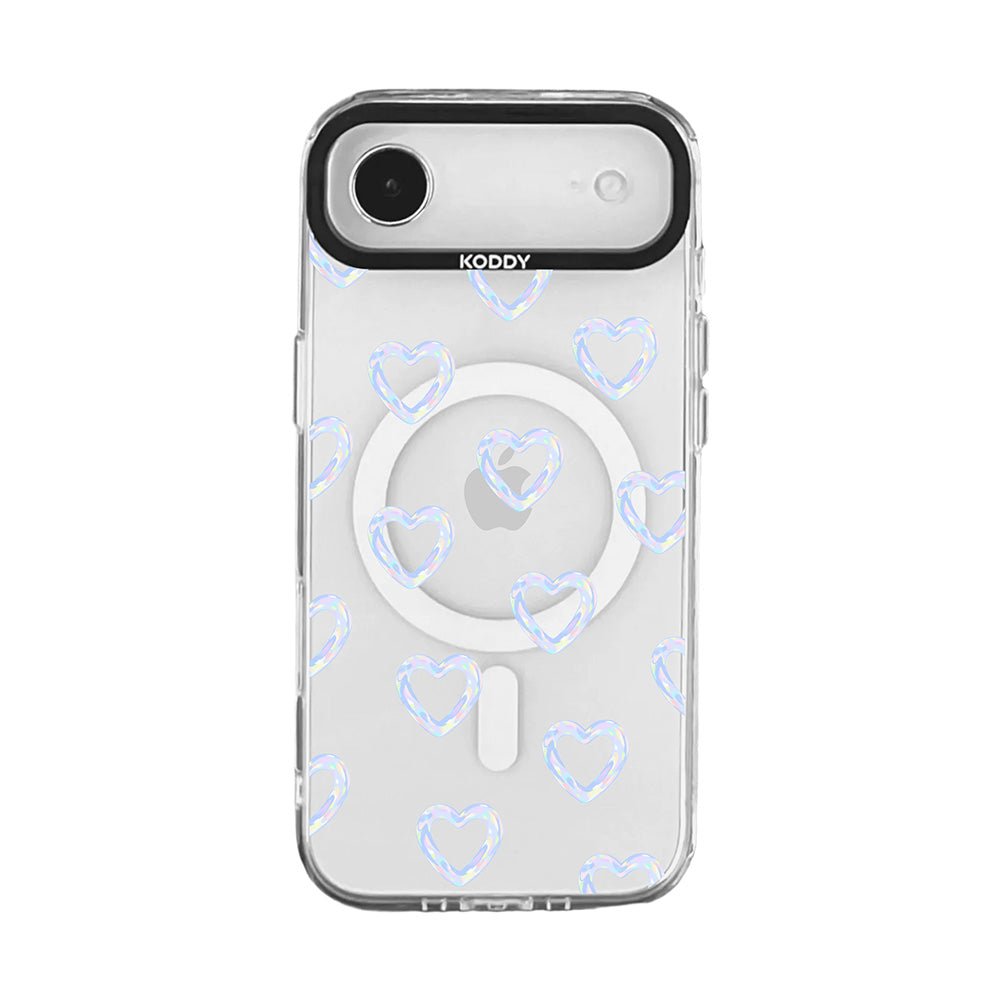 Mini Blue Bubble Hearts iPhone Case