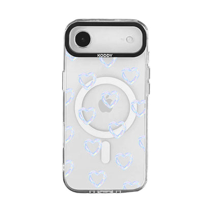 Mini Blue Bubble Hearts iPhone Case
