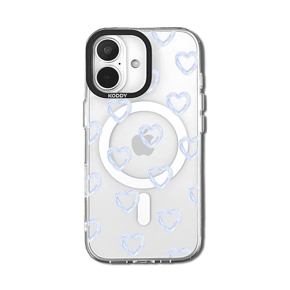 Mini Blue Bubble Hearts iPhone Case