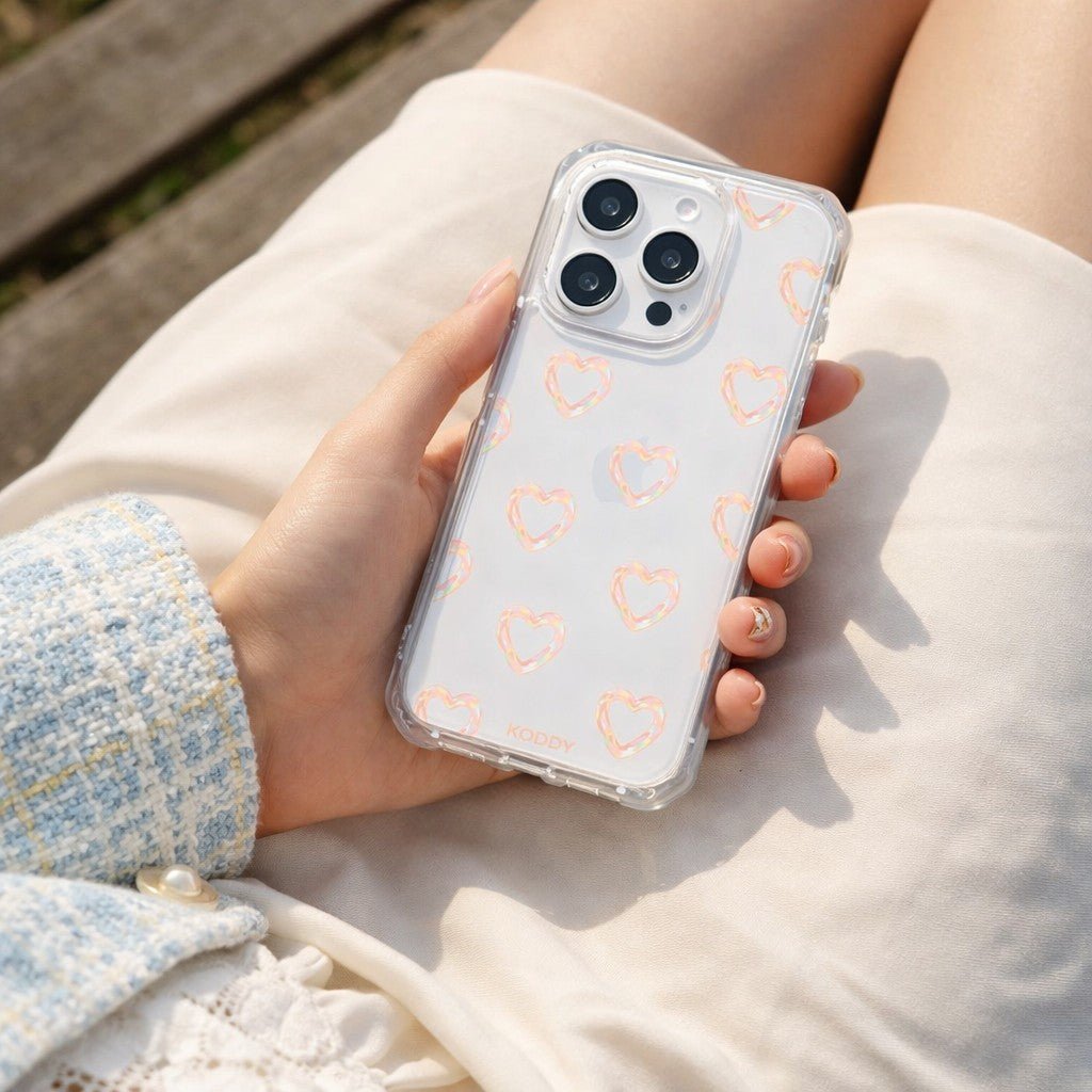 Mini Pink Bubble Hearts Phone Case - KODDYaesthetic iphone case UK
