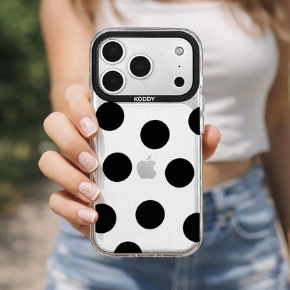 Monochrome Black Polka Dot Clear iPhone Case - KODDY aesthetic iphone case UK