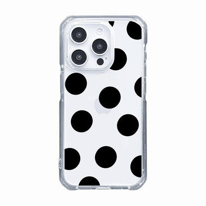 Monochrome Black Polka Dot Clear Phone Case