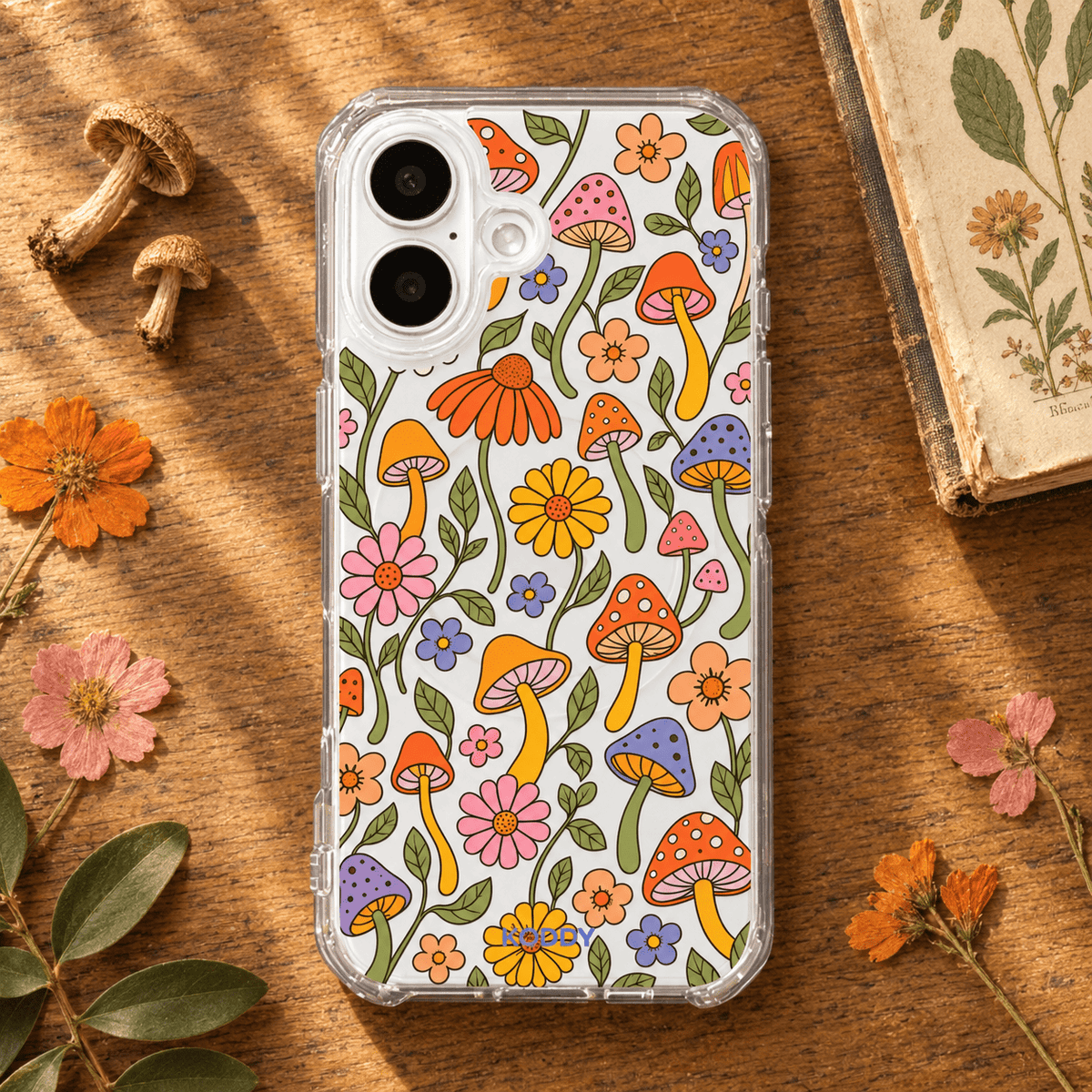 Mushroom & Floral Aesthetic Phone Case-KODDY aesthetic iphone case UK