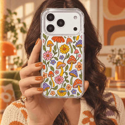 Mushroom & Floral Aesthetic Phone Case-KODDY aesthetic iphone case UK