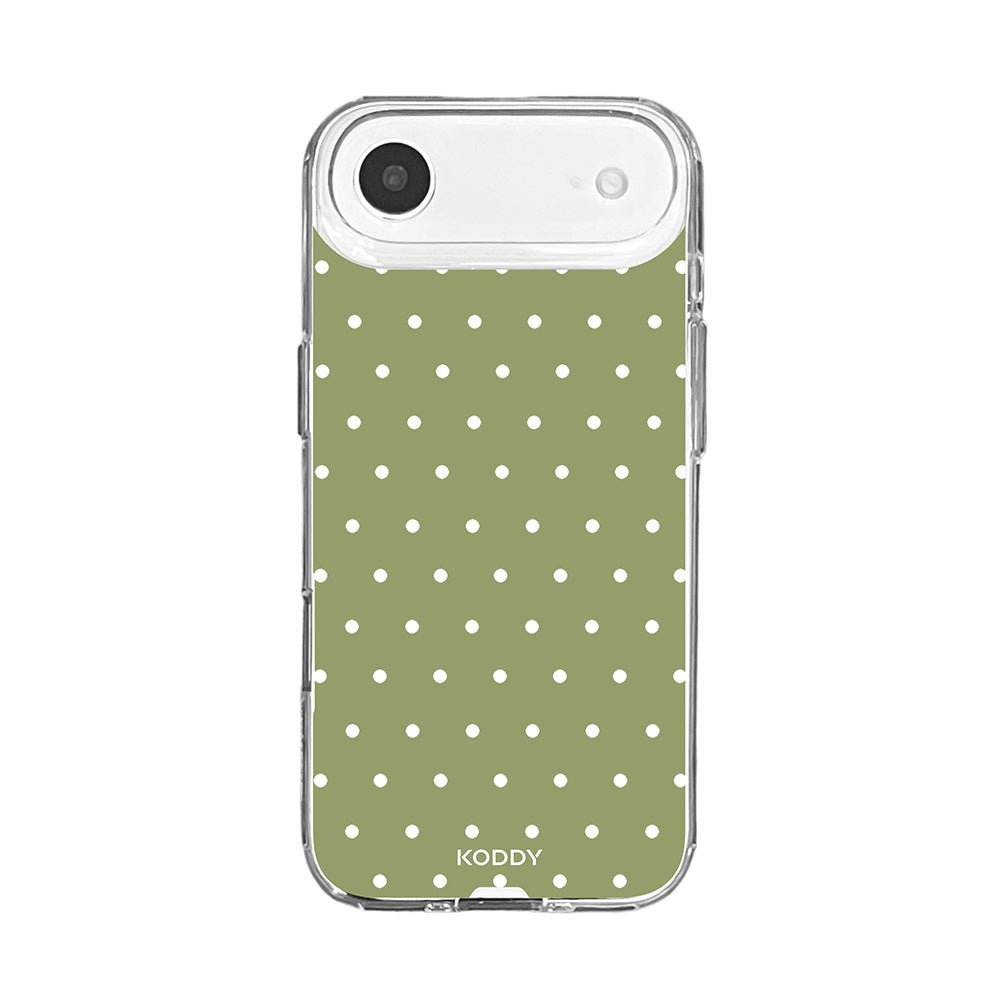 Olive Green Polka Dot Clear Phone Case-KODDY