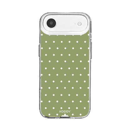 Olive Green Polka Dot Clear Phone Case-KODDY
