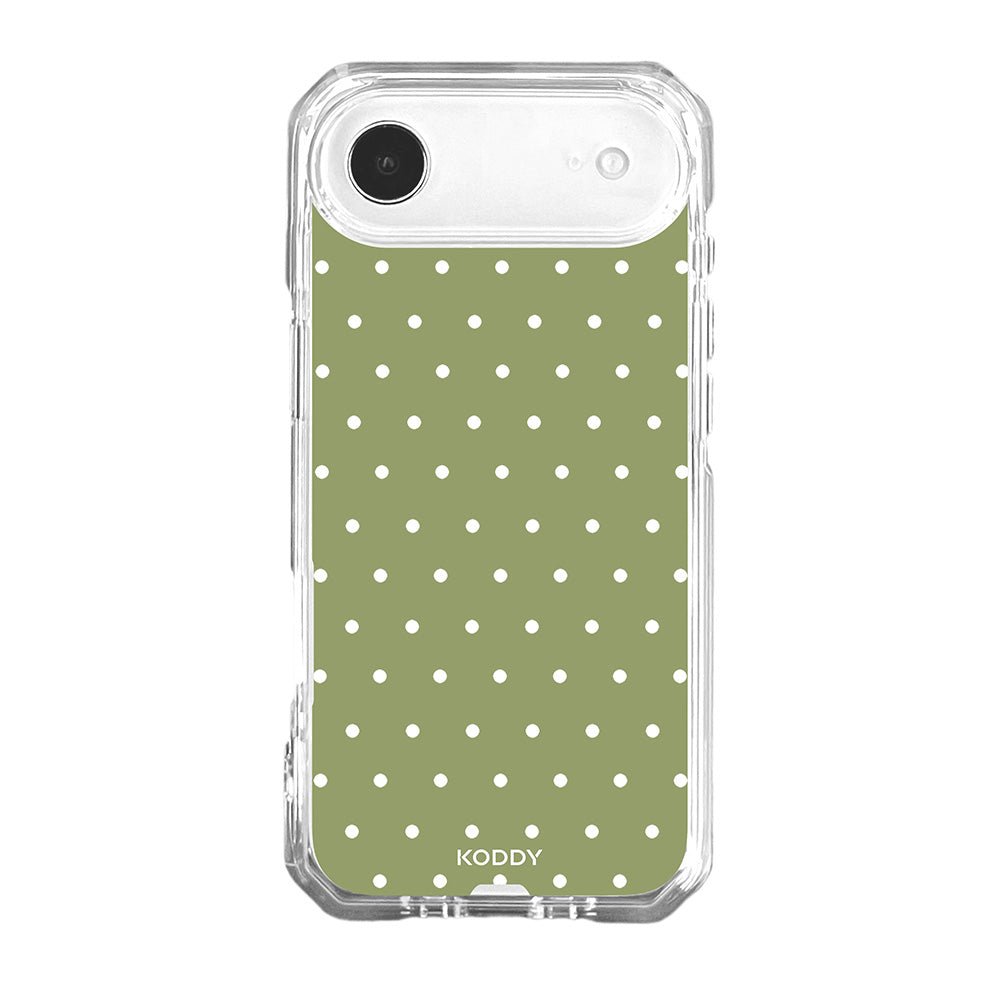 Olive Green Polka Dot Clear Phone Case-KODDY