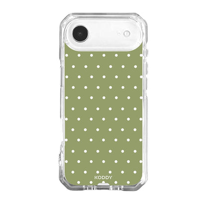 Olive Green Polka Dot Clear Phone Case-KODDY
