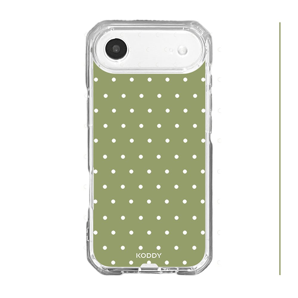 Olive Green Polka Dot Clear Phone Case-KODDY