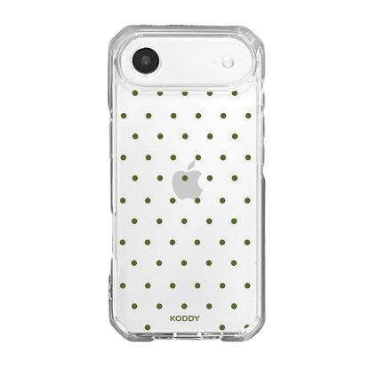 Olive Green Polka Dot Clear Phone Case-KODDY