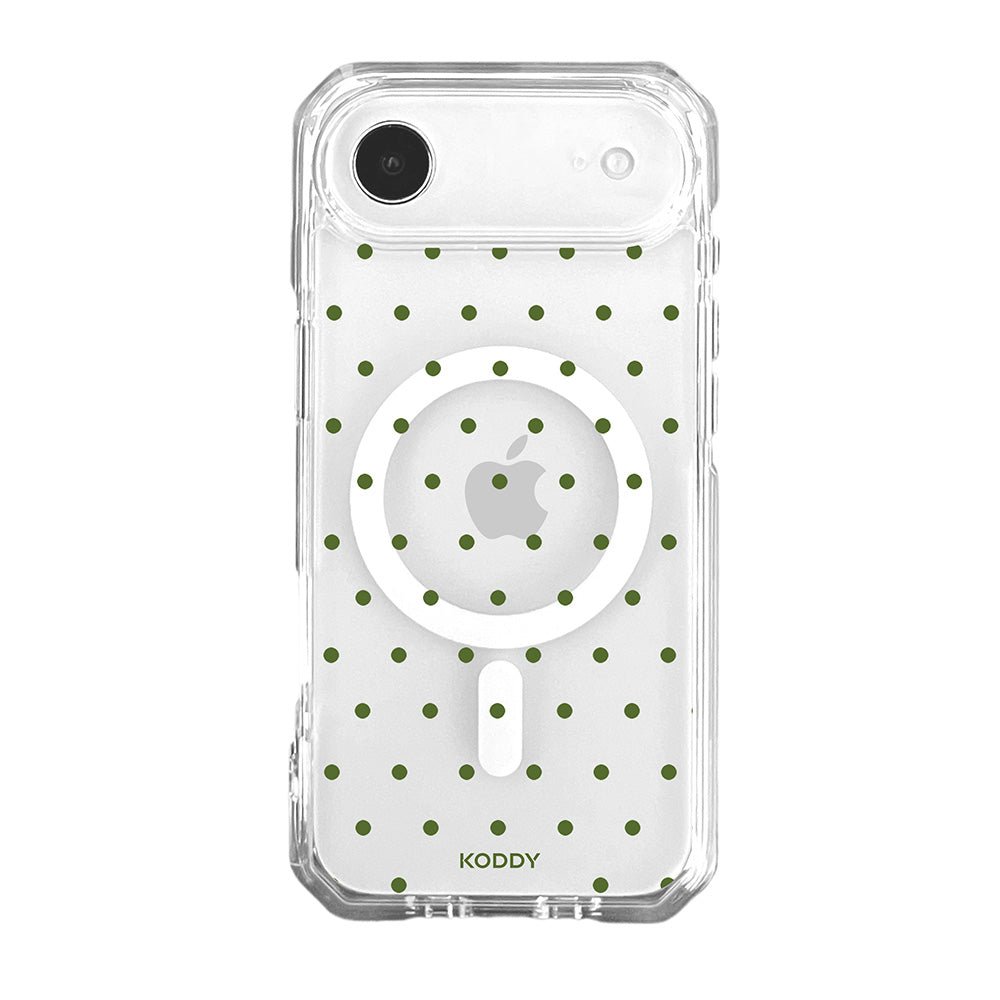 Olive Green Polka Dot Clear Phone Case-KODDY