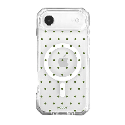Olive Green Polka Dot Clear Phone Case-KODDY
