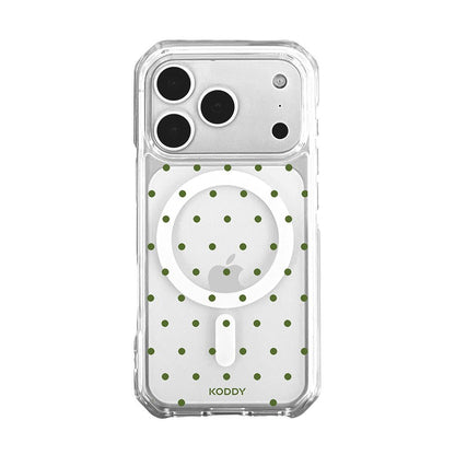 Olive Green Polka Dot Clear Phone Case-KODDY