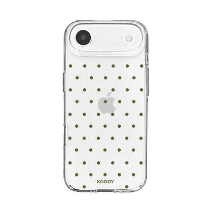 Olive Green Polka Dot Clear Phone Case-KODDY