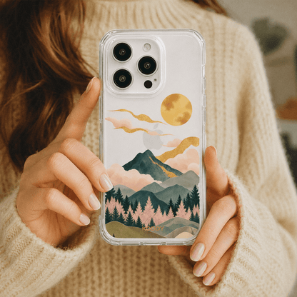 Oriental Mountain and Golden Sun Phone Case-KODDY aesthetic iphone case UK