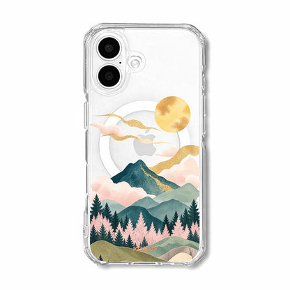 Oriental Mountain and Golden Sun Phone Case