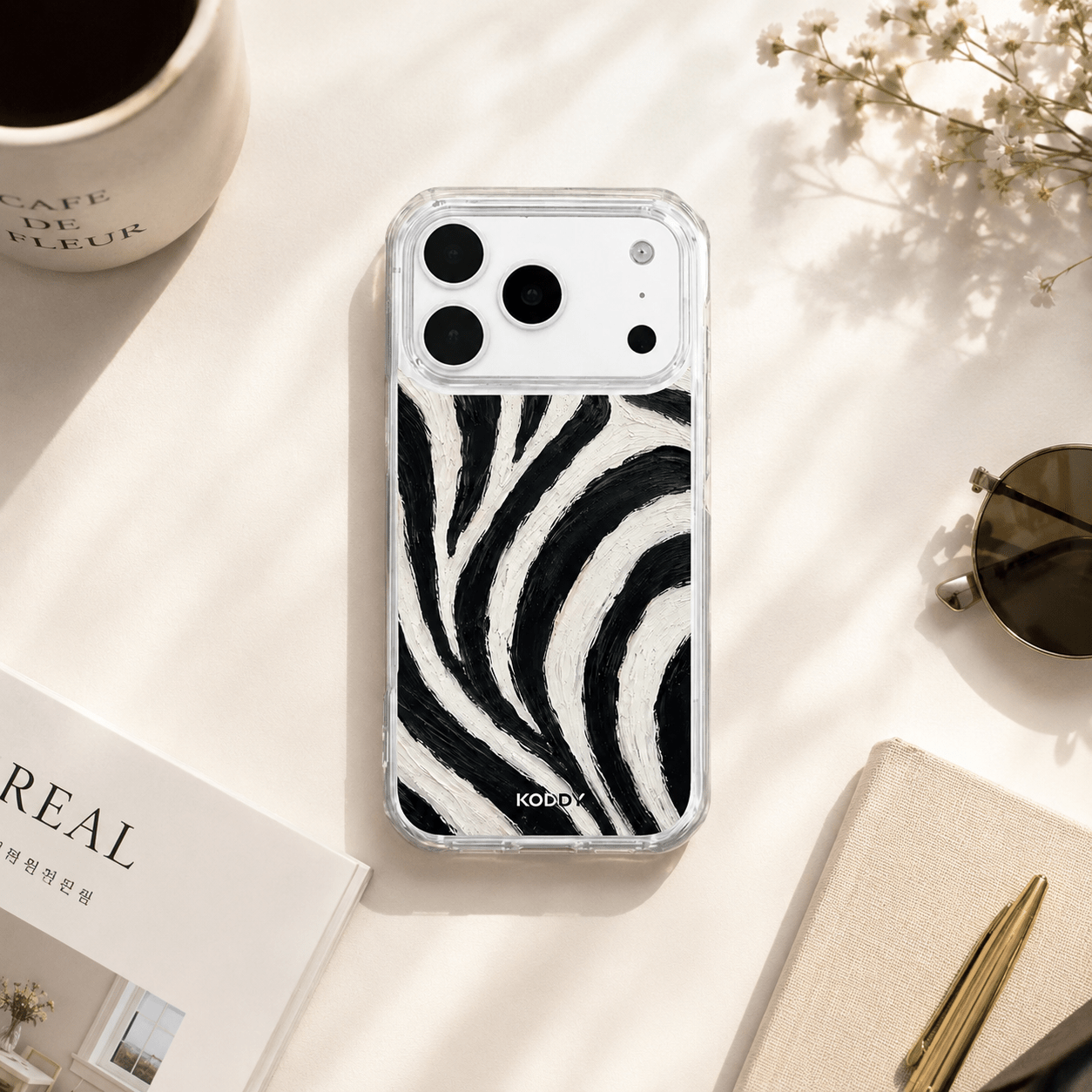 Painted Zebra Print Phone Case-KODDY aesthetic iphone case UK