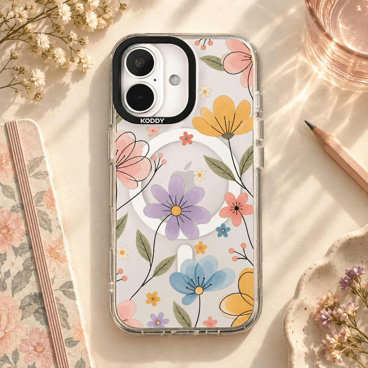 Pastel Daisy Floral Garden iPhone Case-KODDY aesthetic iphone case UK