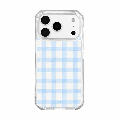 Pastel Sky Blue Checkered Aesthetic Phone Case