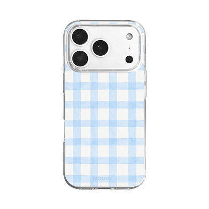 Pastel Sky Blue Checkered Aesthetic Phone Case