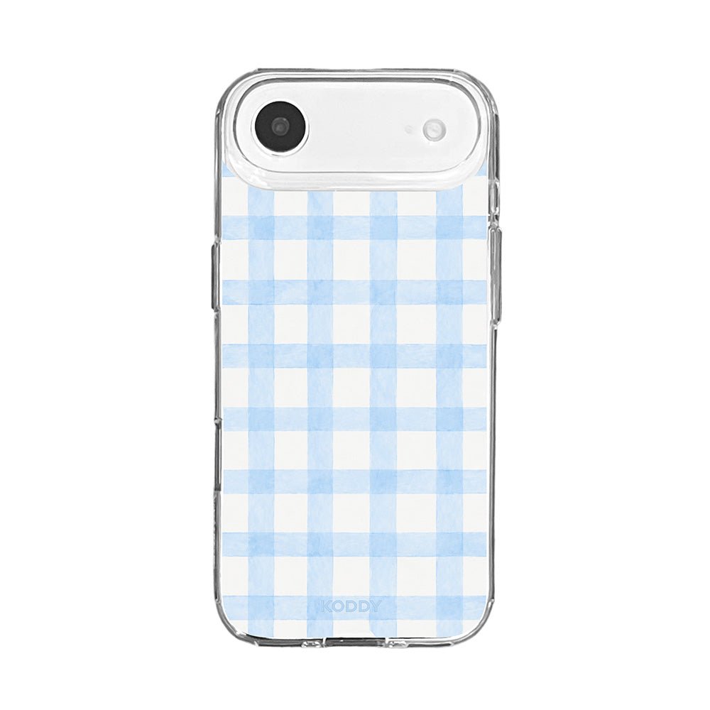 Pastel Sky Blue Checkered Aesthetic Phone Case